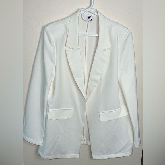 SHEIN Privé Peak Collar Flap Detail Solid Blazer New - Picture 8 of 13
